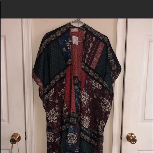 FREE PEOPLE Cheri silk patchwork kimono - Picture 2 of 6